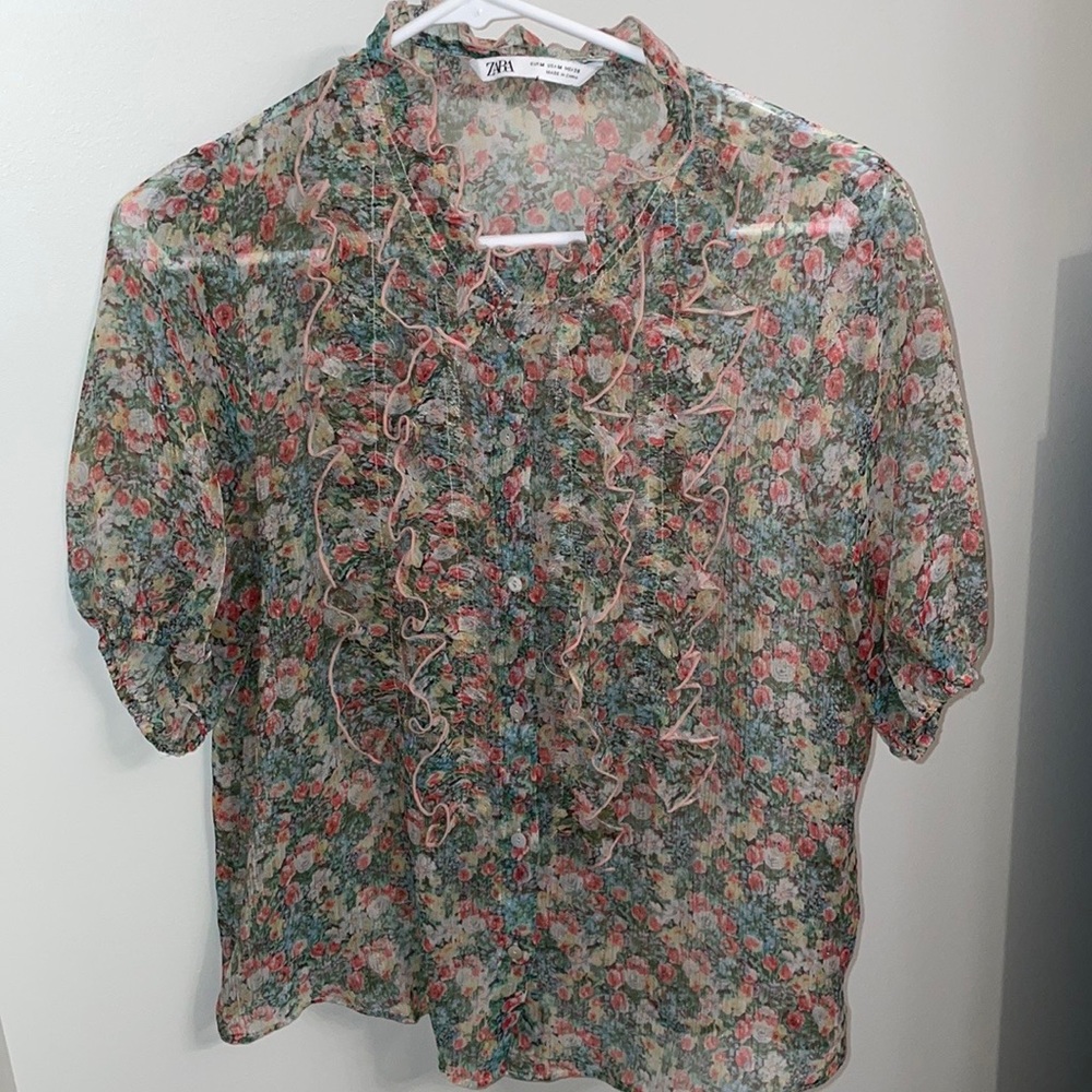 Sheer Zara floral blouse - Picture 7 of 8